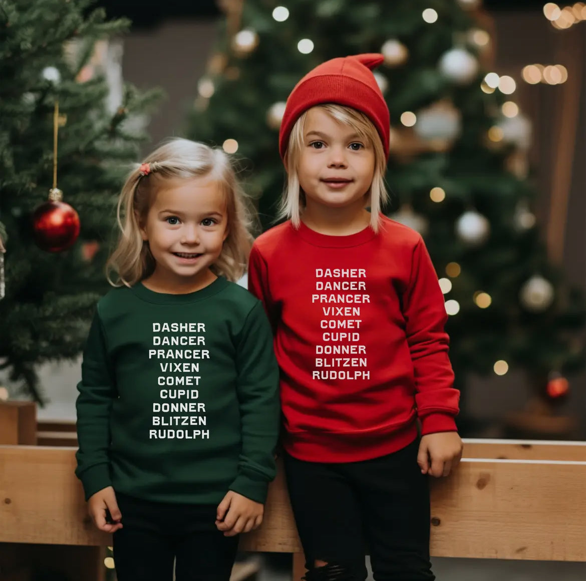 Reindeer Names | Kids Christmas Sweatshirt