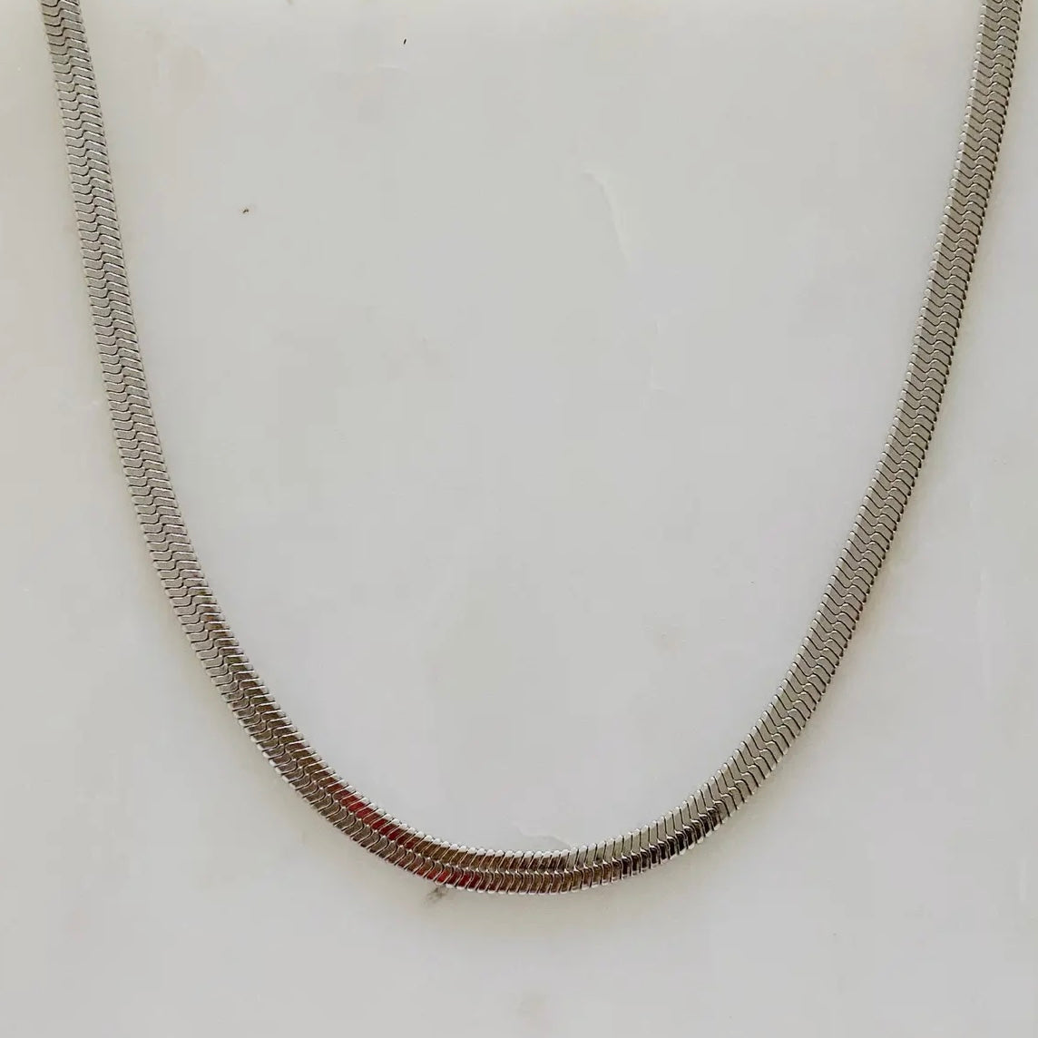 Herringbone Chain Necklace | Silver