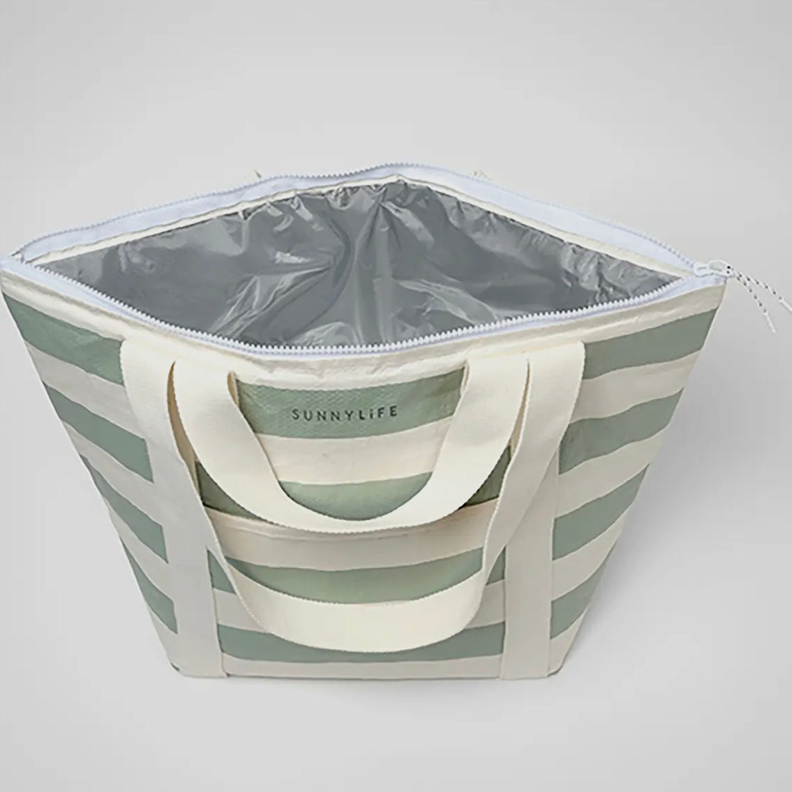 Sunny Life | Light Cooler Tote | La Palma Sage Stripe