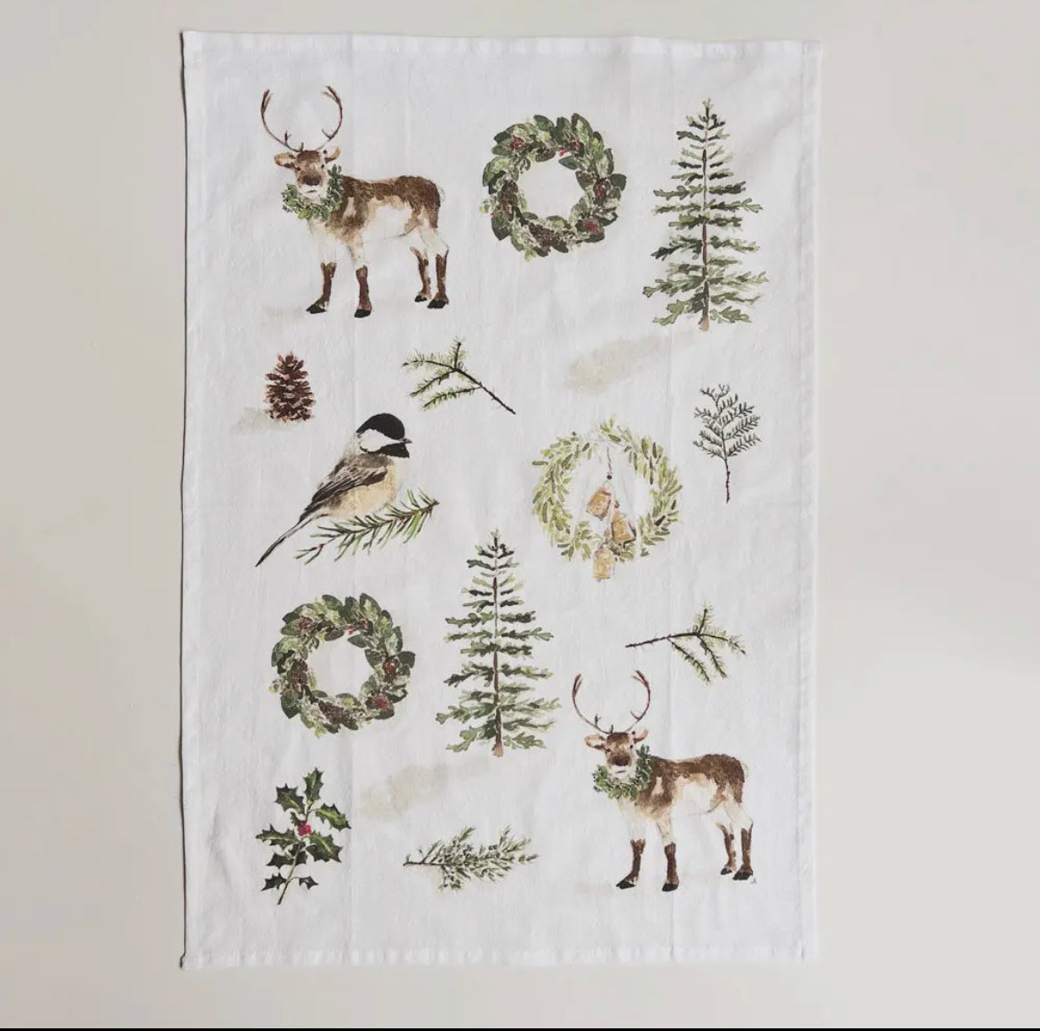 Evergreen Winter Tea Towel