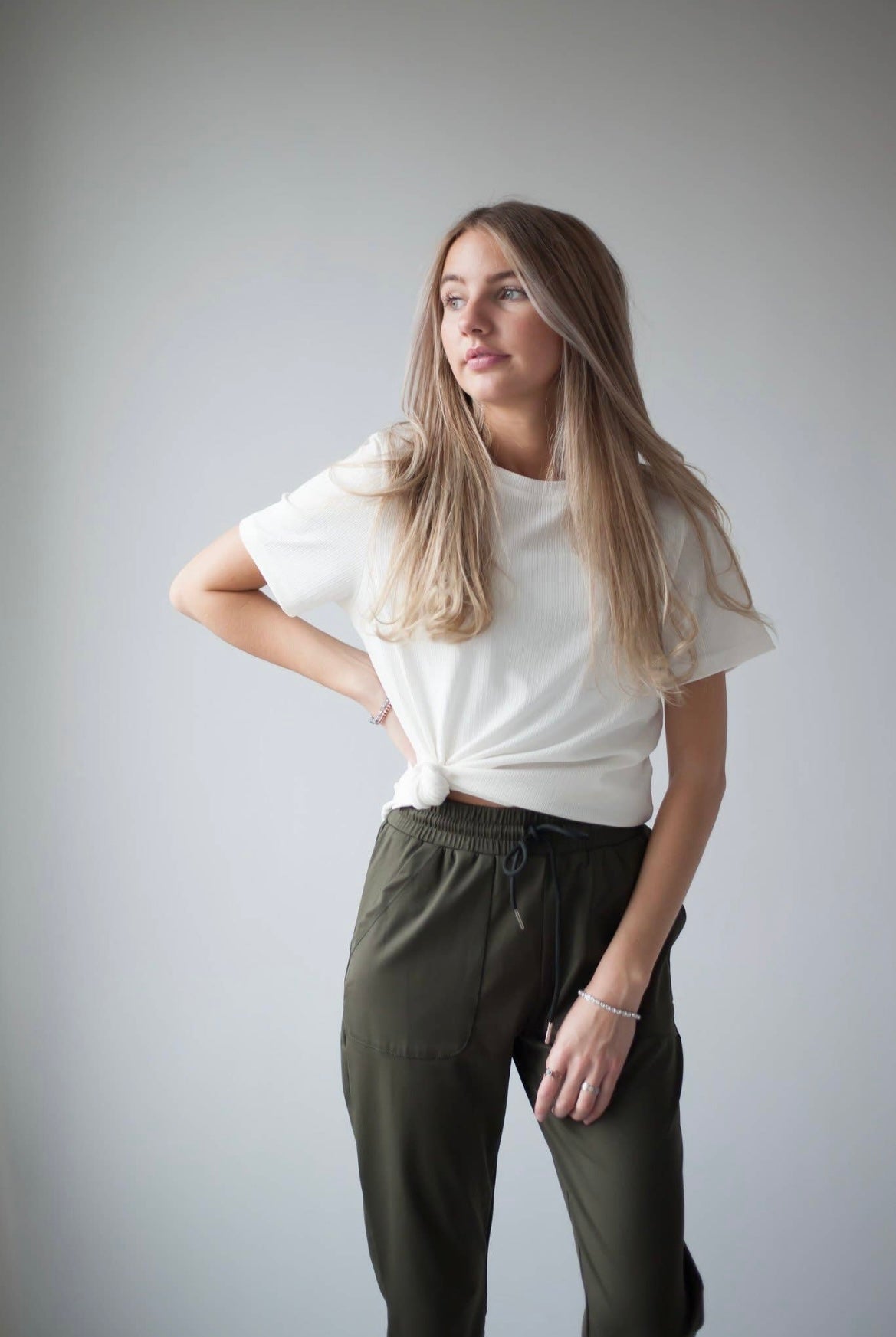 Grunge Rib Tee | White