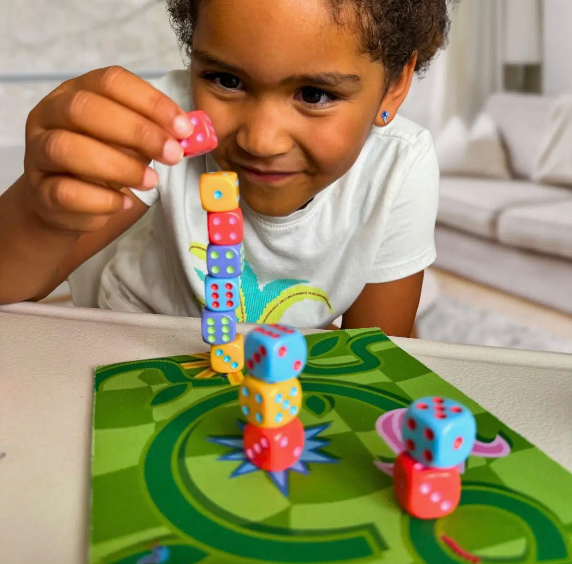 Stack-a-Pillars | Family Dice Stacking Game