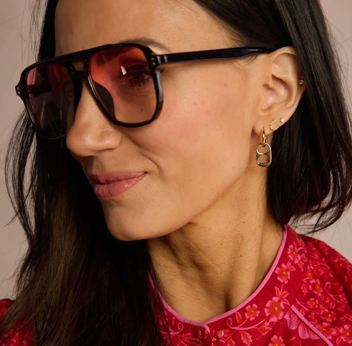 Nickel & Suede | Gold Soda Tab Huggie Earrings