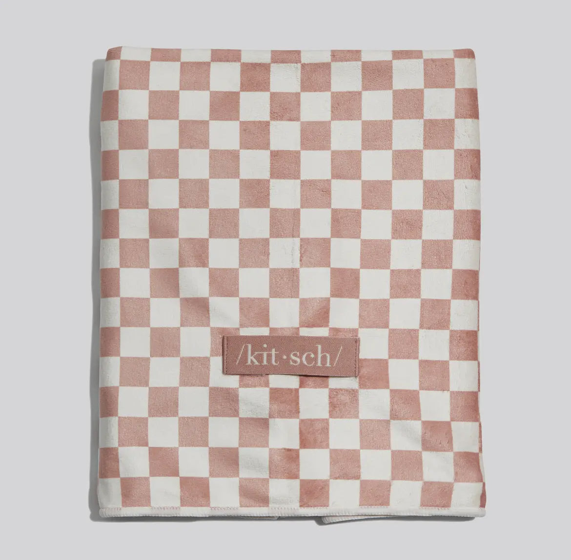 KITSCH | Extra Large Quick-Dry Hair Towel
Wrap | Terracotta Checker