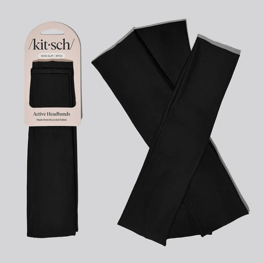 KITSCH | Active Headband 3pc Set | Black