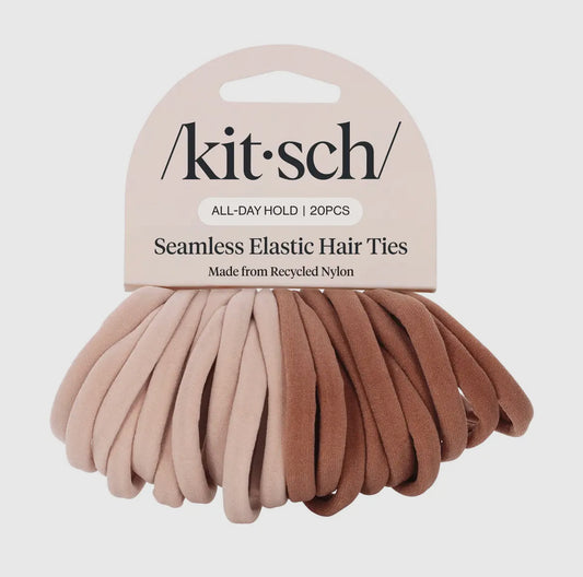 KITSCH | nylon hair elastics 20pc | Blush