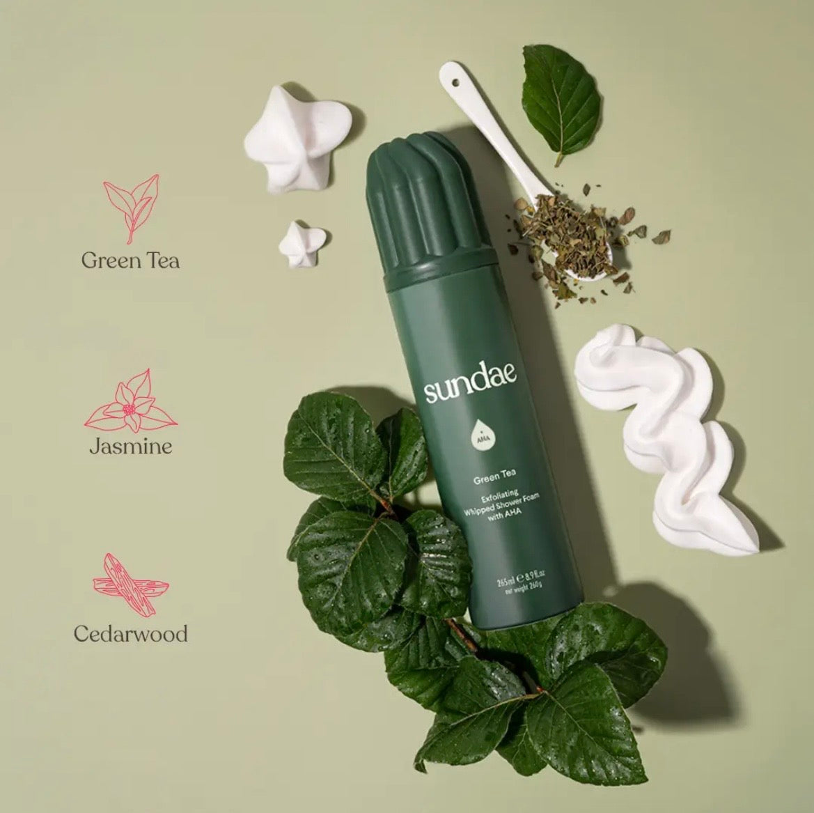 SUNDAE | Whipped Shower Foam Green Tea Exfoliating