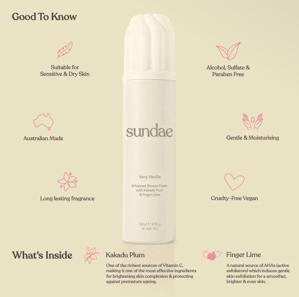 SUNDAE | Whipped Shower Foam Very Vanilla Body Wash
