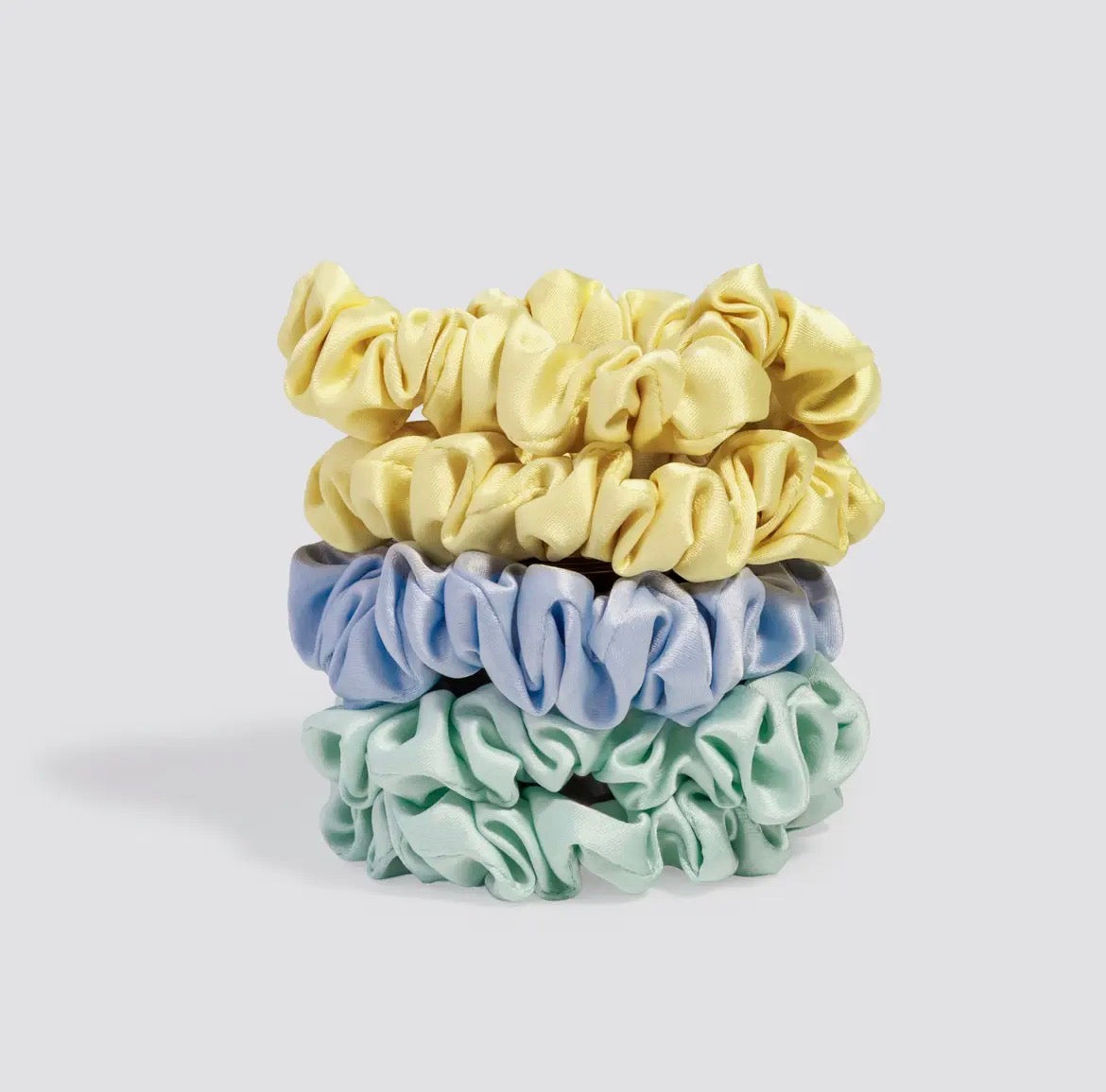 KITSCH | Ruched Satin Scrunchies 5pc Set - Coastal