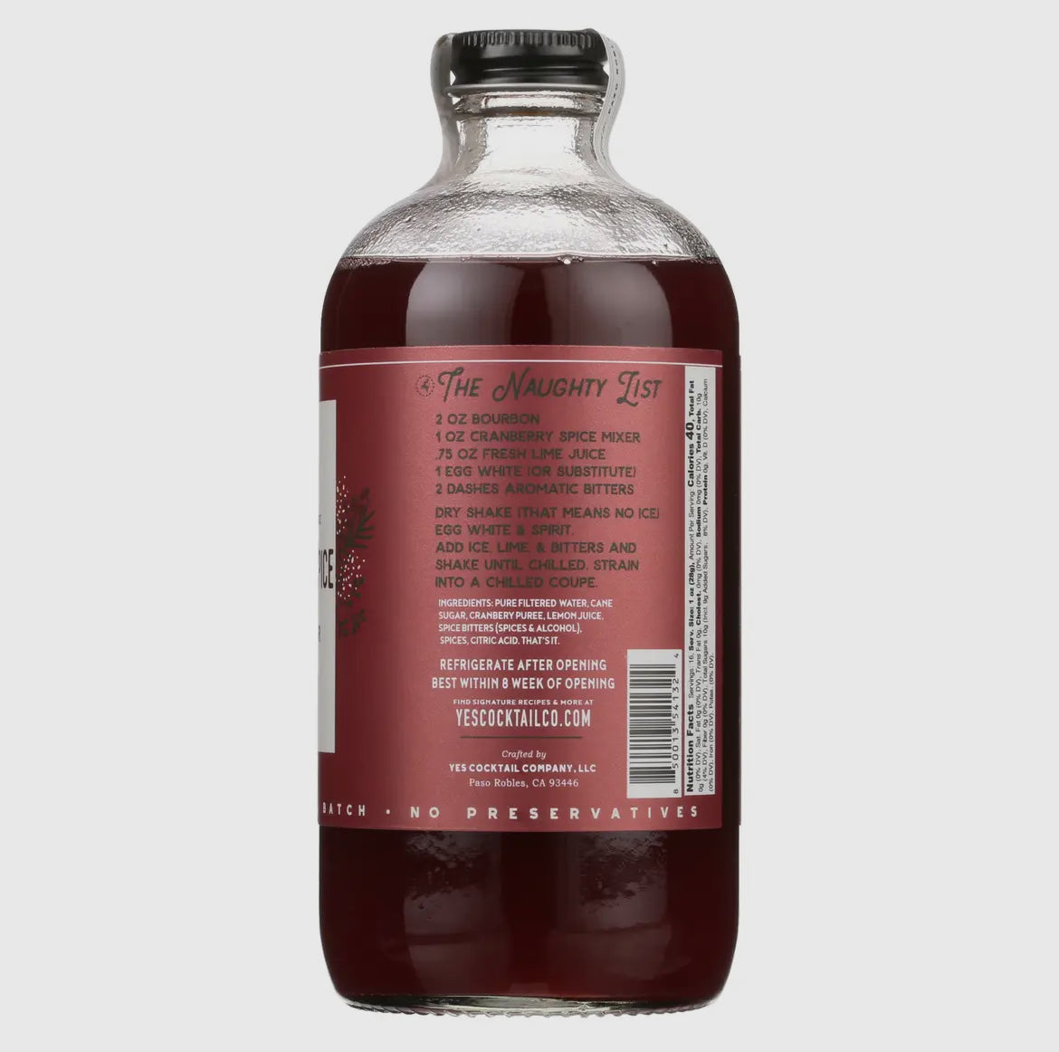 YES Cocktail Co. | Cranberry Spice Cocktail Mixer