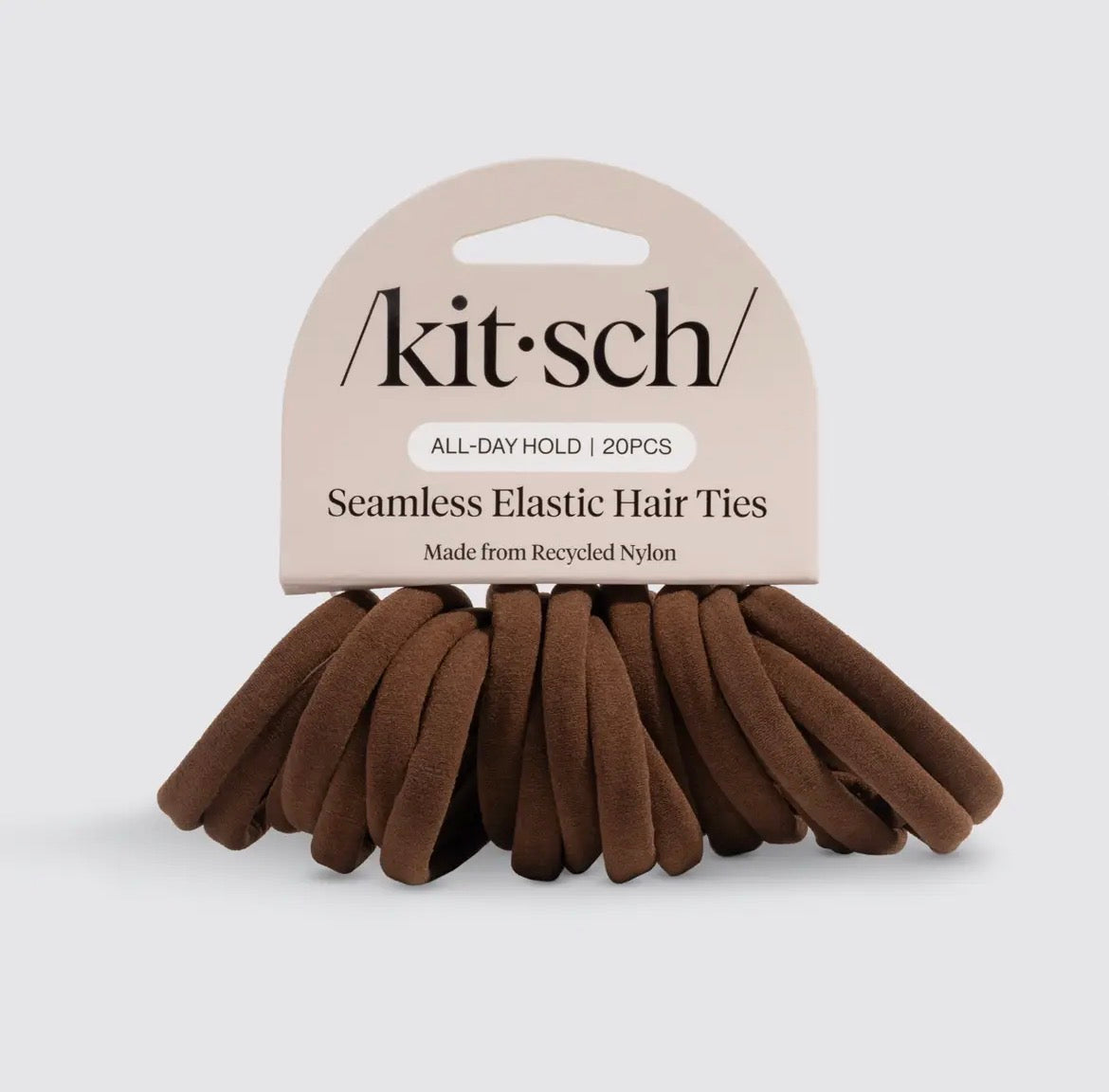 KITSCH | nylon hair elastics 20pc | Choloate