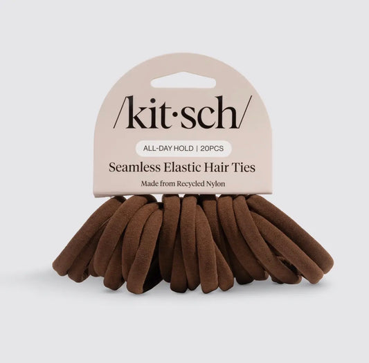 KITSCH | nylon hair elastics 20pc | Choloate