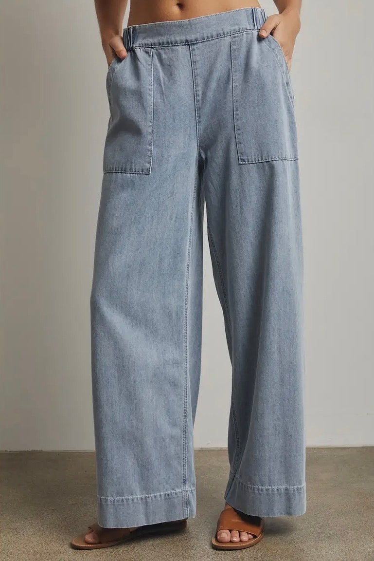 Sun-kissed Wide Leg Denim Pant