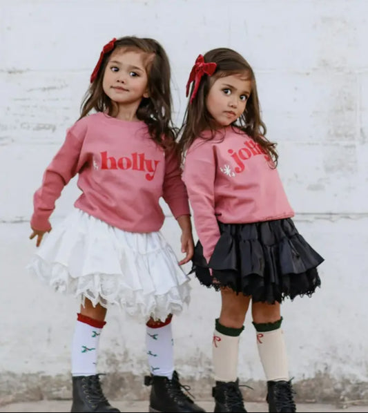 Holly + Jolly | Kids Christmas Sweatshirt