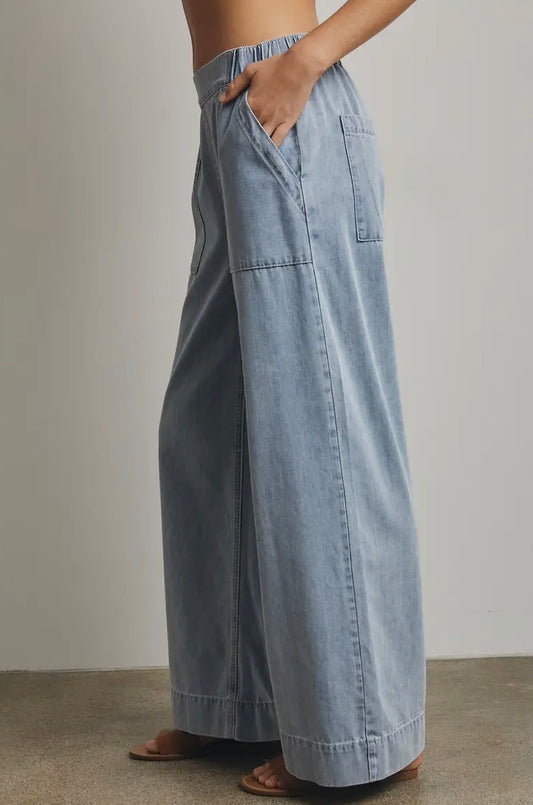 Sun-kissed Wide Leg Denim Pant