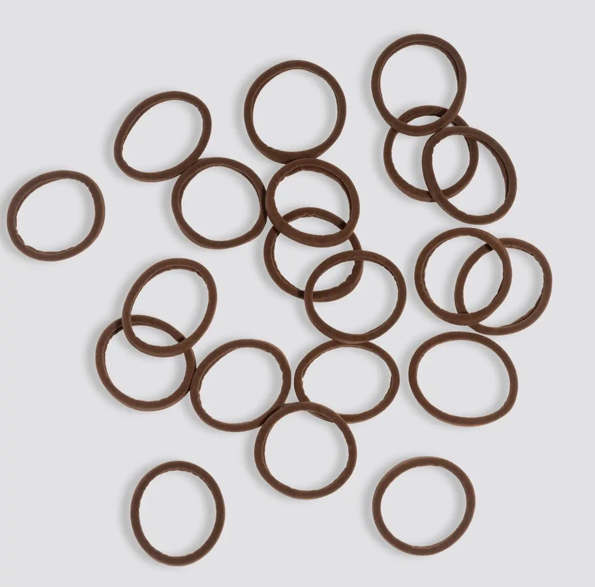 KITSCH | nylon hair elastics 20pc | Choloate