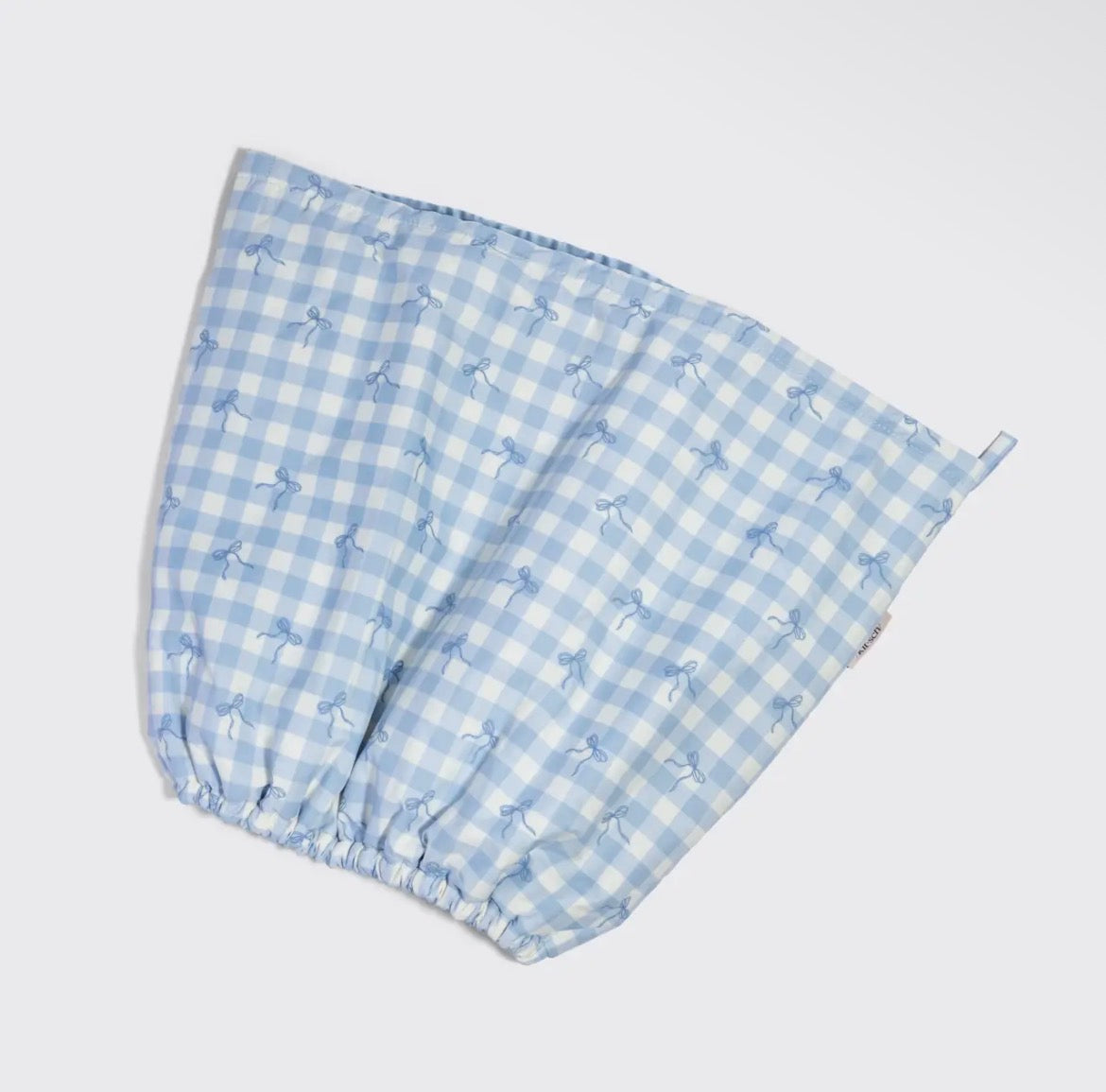 KITSCH | Satin Lined Flexi Shower Cap | Gingham Blue