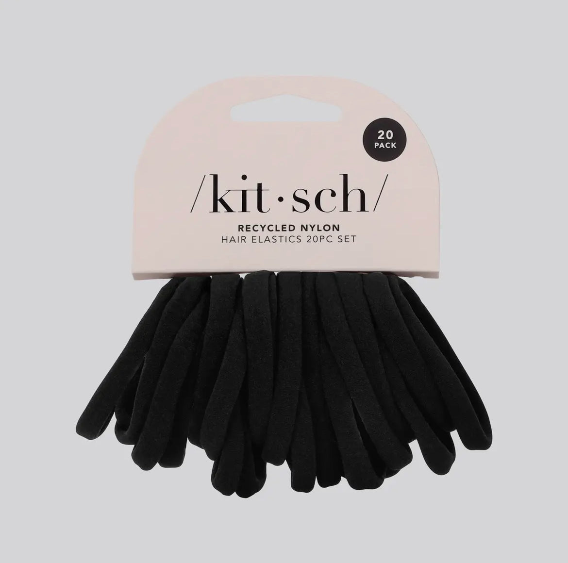 KITSCH | nylon hair elastics 20pc | Black