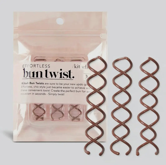 KITSCH | bun twist 3pc | brown