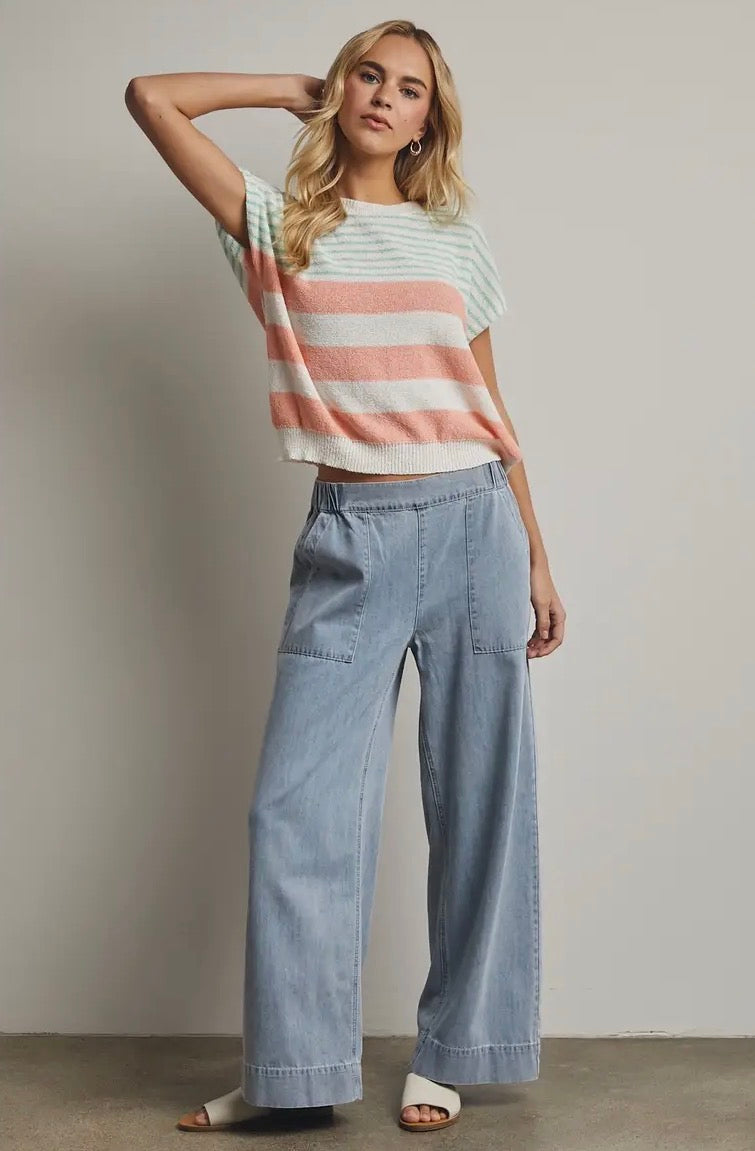 Sun-kissed Wide Leg Denim Pant