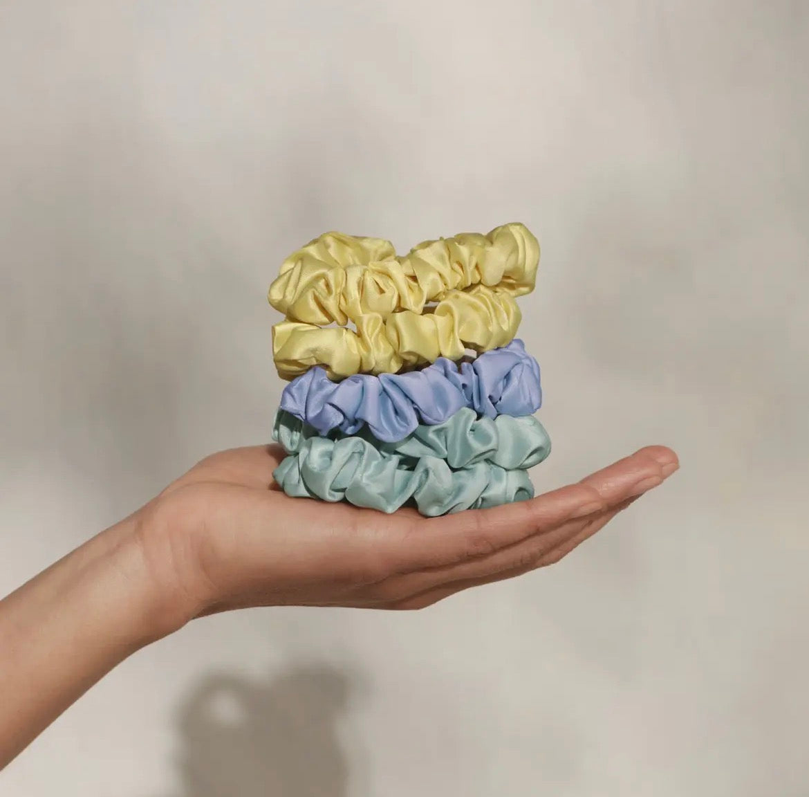 KITSCH | Ruched Satin Scrunchies 5pc Set - Coastal