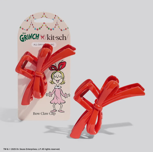 KITSCH | The Grinch Red Bow Claw Clip
