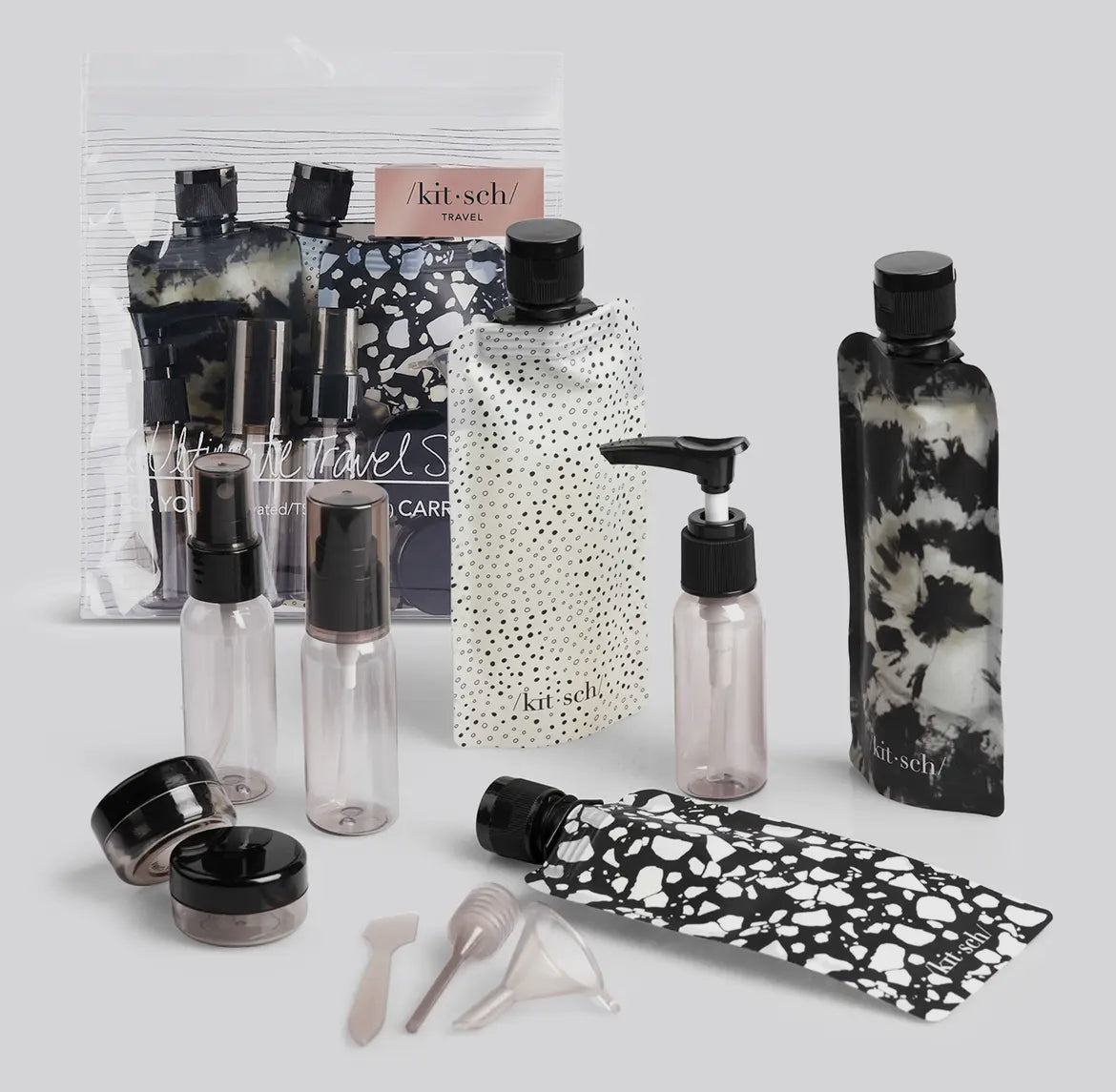 KITSCH | Refillable Ultimate Travel 11pc Set |
Black & Ivory