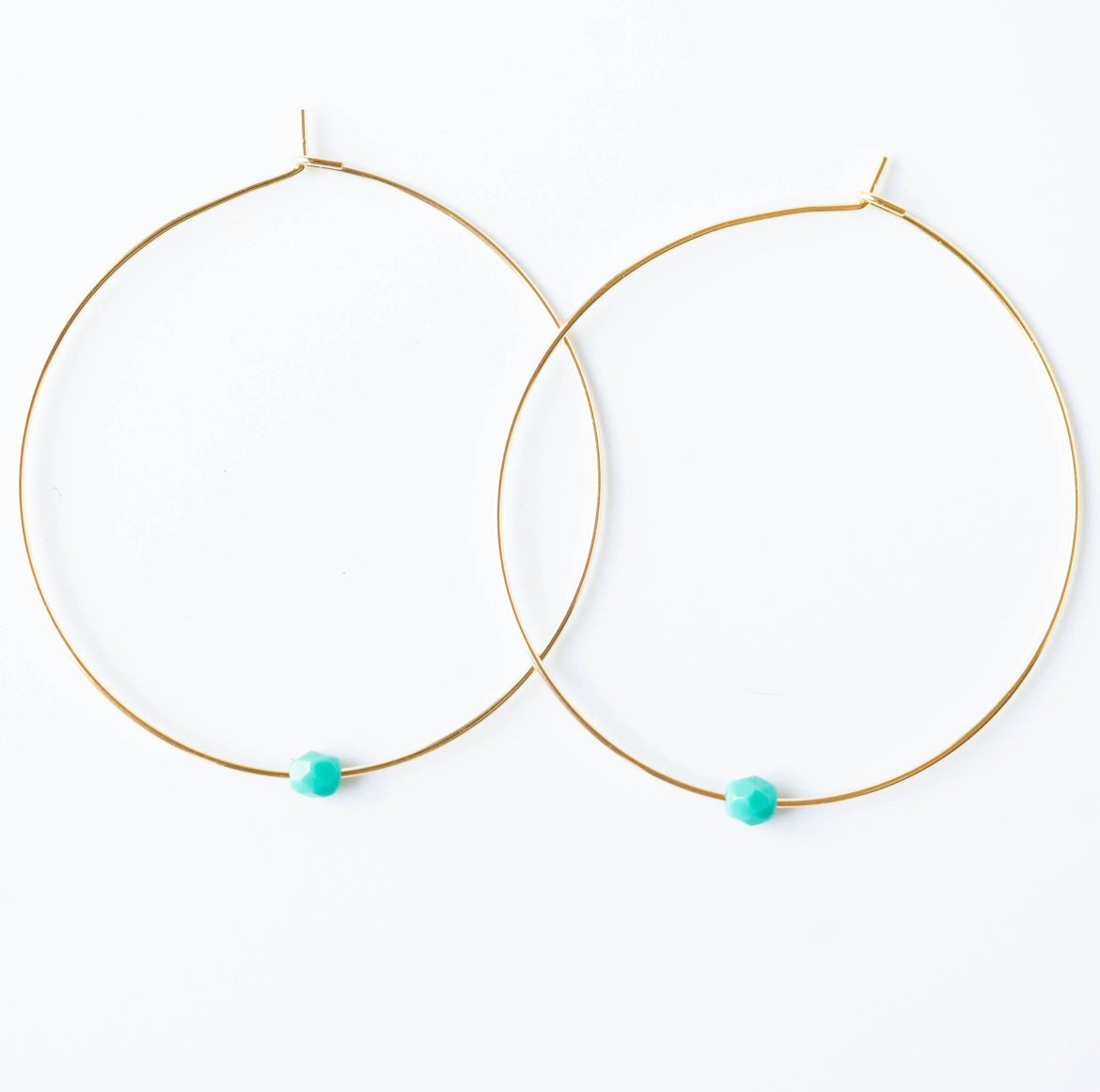 Large Orbit Hoops - Turquoise