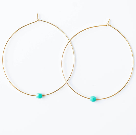 Large Orbit Hoops - Turquoise