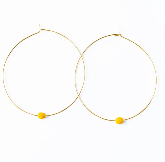 Large Orbit Hoops - Mustard