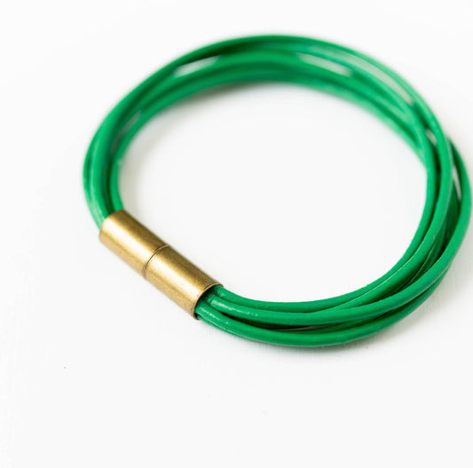 Green - Cord Leather Bracelet