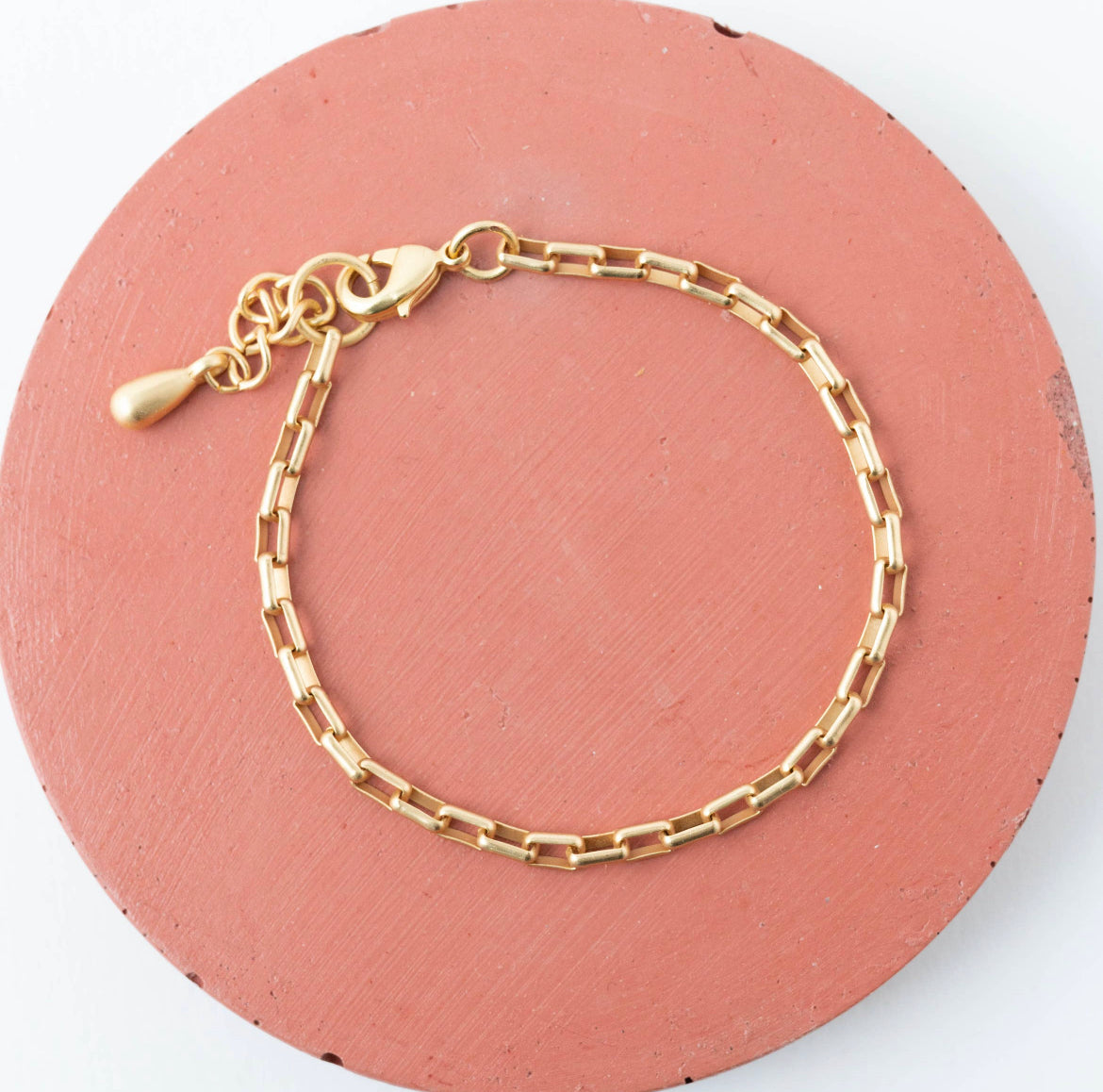 Matte Gold Paperclip Chain Bracelet