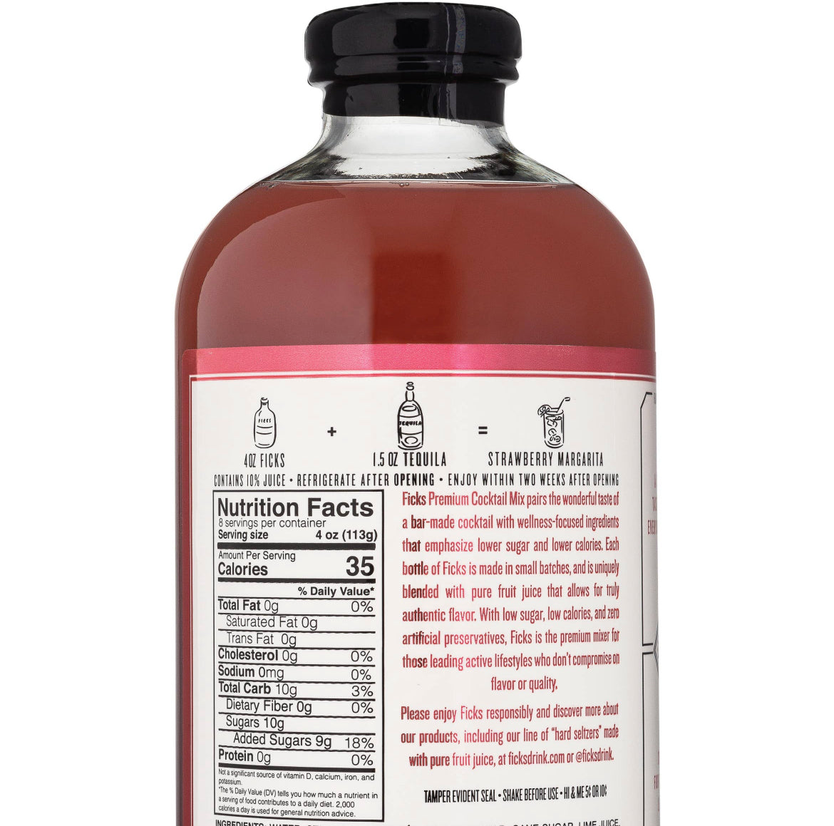 FICKS Premium Strawberry Margarita Cocktail Mix