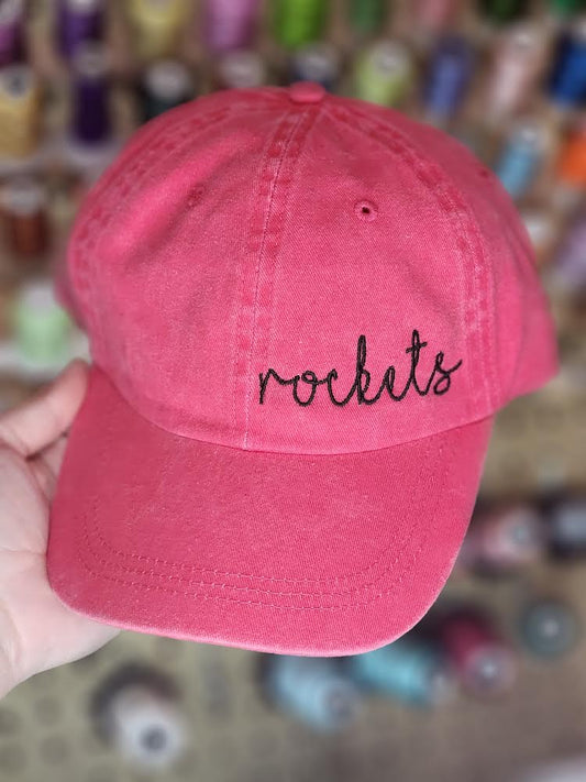 Vintage Washed Red ROCKETS Hat