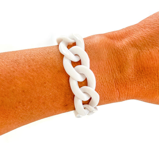 White Chain Link Bracelet