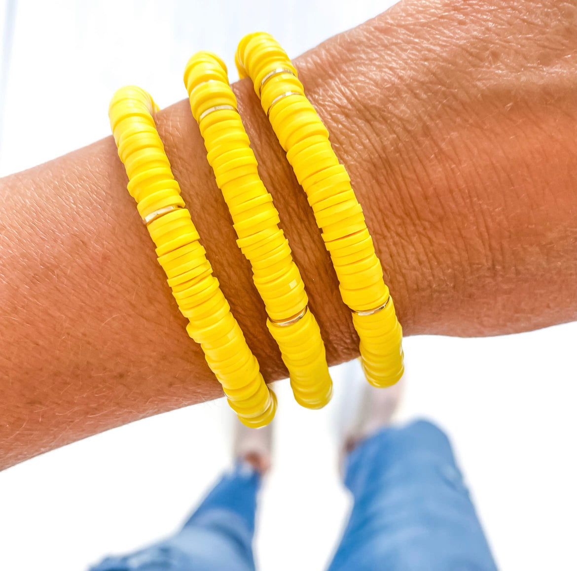 Yellow + Gold Heishi Bracelet