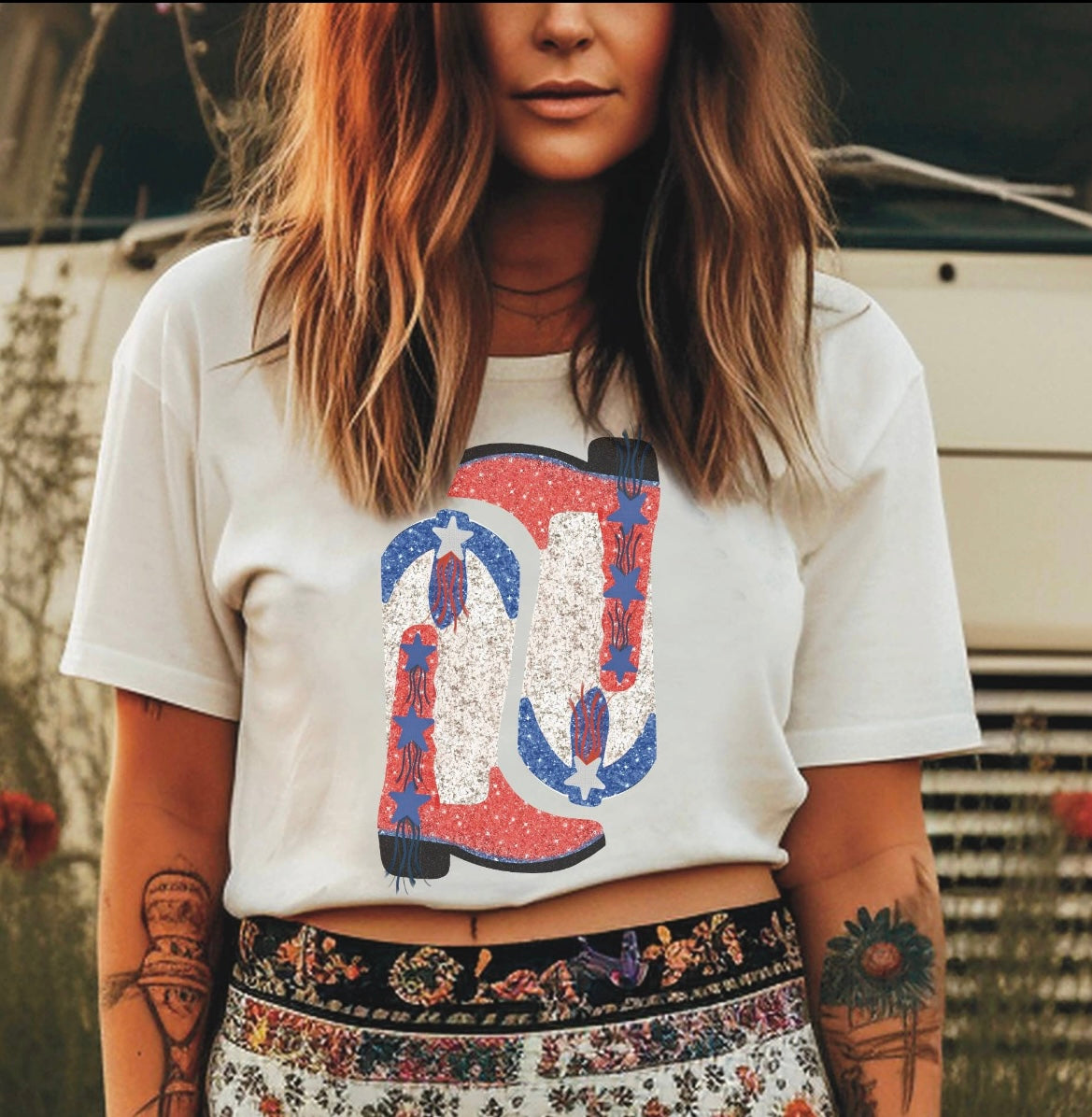 Kick Your American Boots Up Graphic Tee