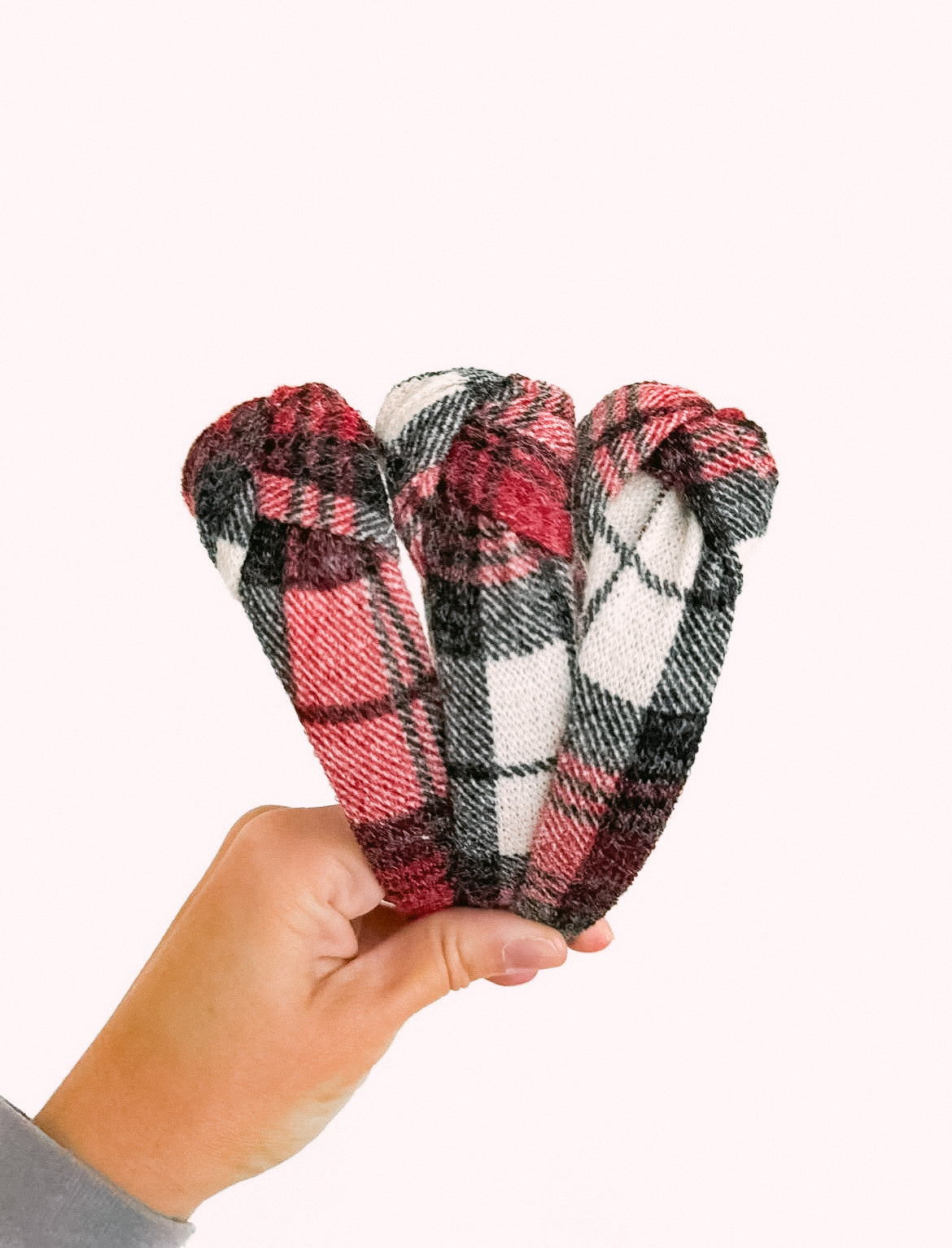 Cozy Plaid Top Knot Headband