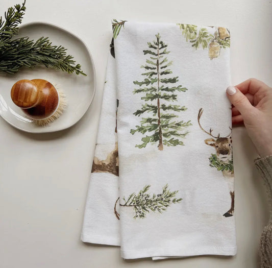 Evergreen Winter Tea Towel