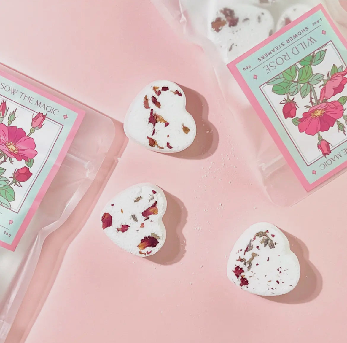 Wild Rose Heart Shaped Shower Steamers