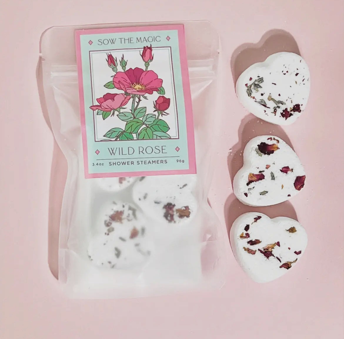 Wild Rose Heart Shaped Shower Steamers