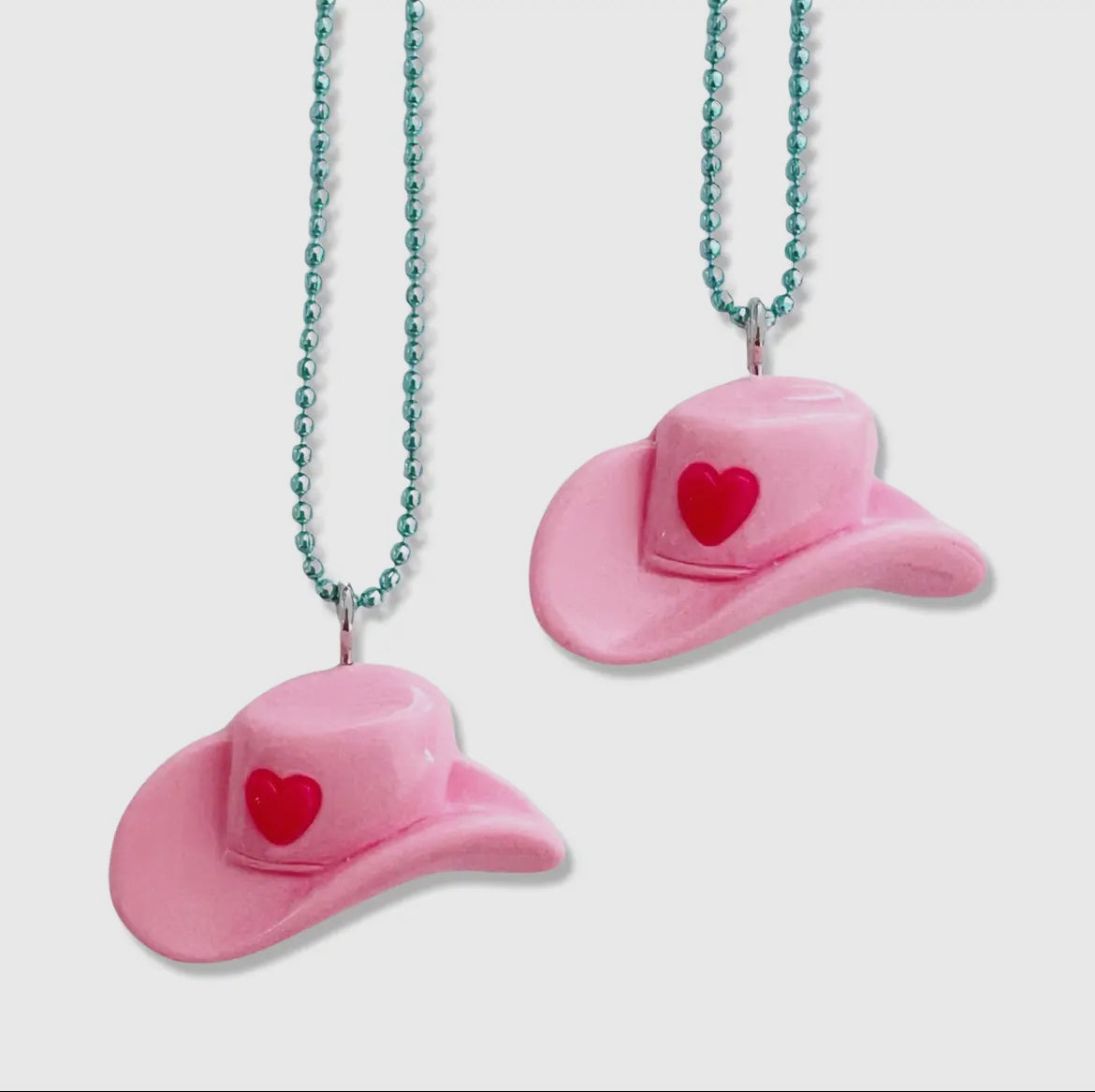 Heart Cowboy Hat Necklace