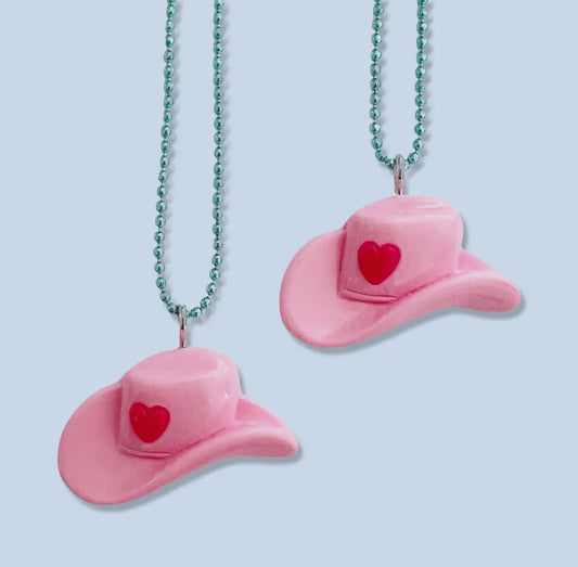 Heart Cowboy Hat Necklace