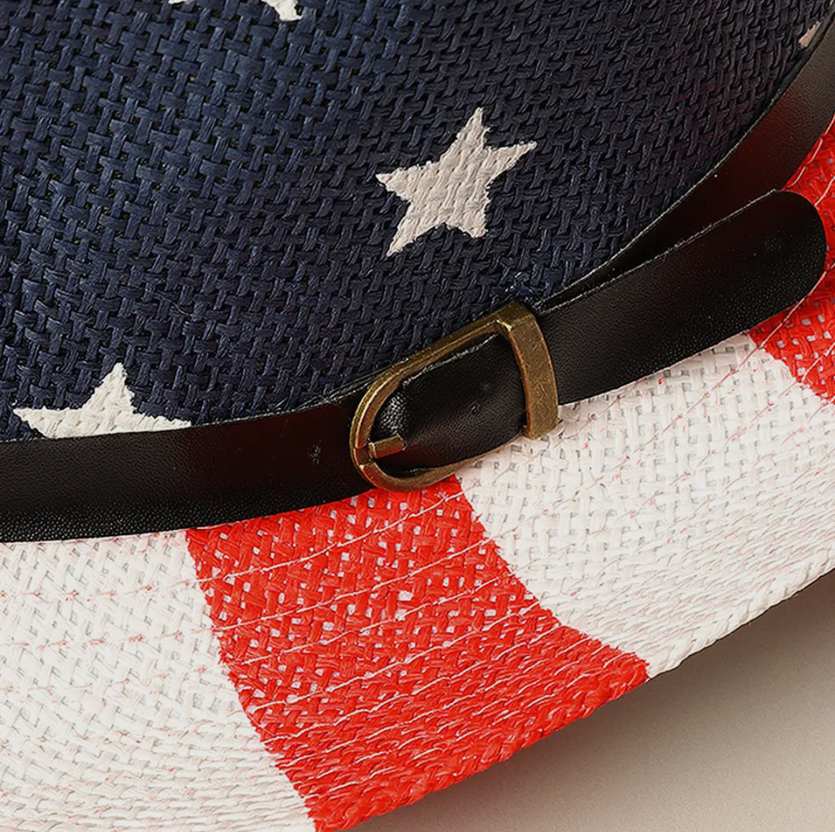 American Flag Print Cowboy Hat with Belt Band