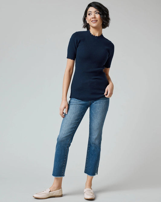 Preppy Rib Mockneck