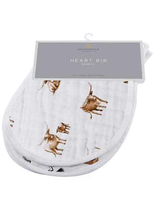 On The Range Burp Cloth Heart Bibs 2PK