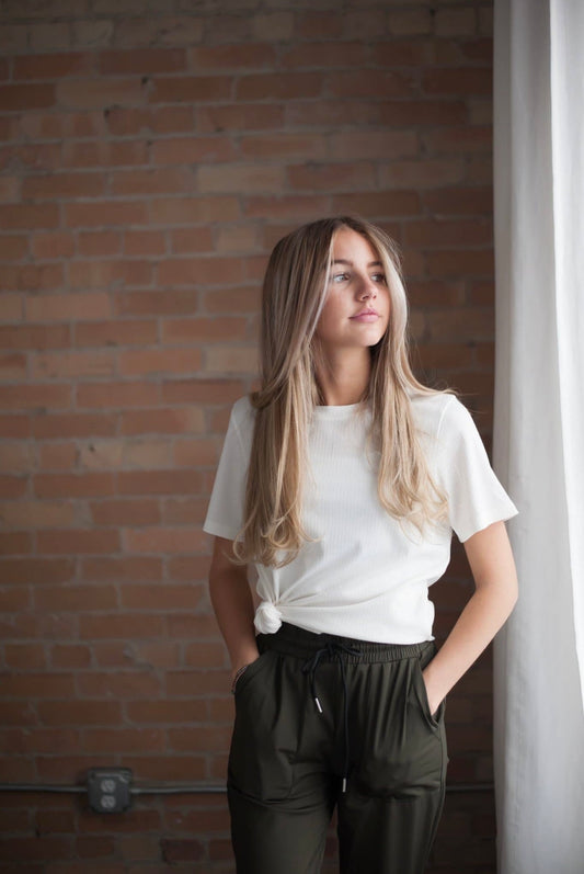 Grunge Rib Tee | White