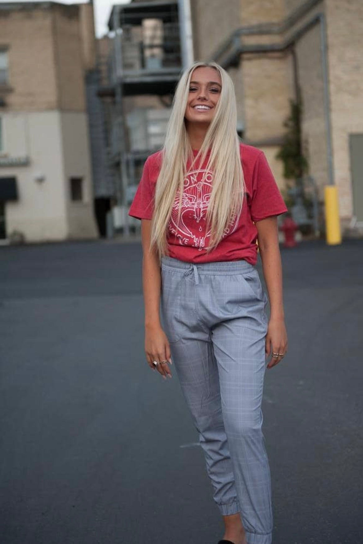 Lightweight Joggers in Grey Plaid