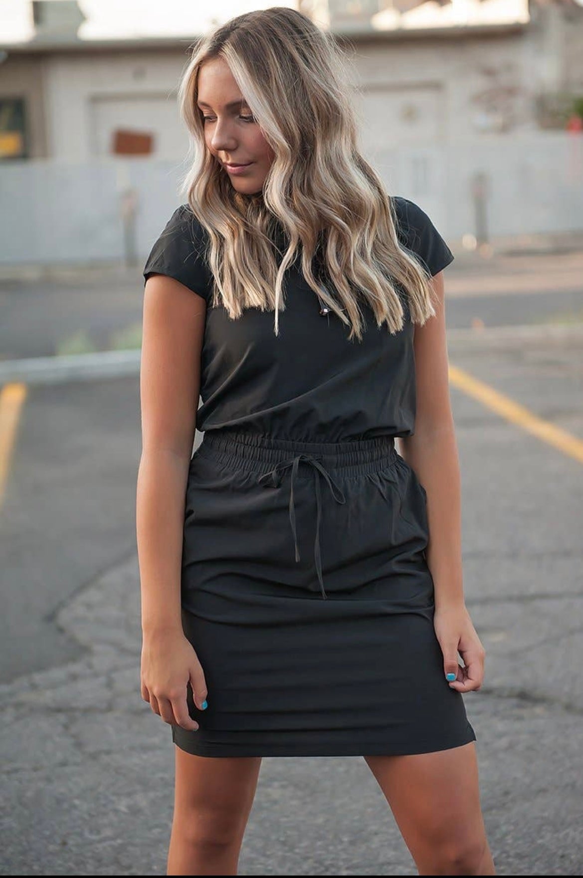 Downtown Lightweight Dress in Black