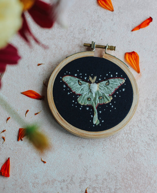 Luna Moth Embroidery Kit